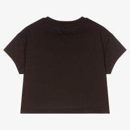 Tommy Hilfiger-Черная укороченная футболка для девочек | Childrensalon Outlet