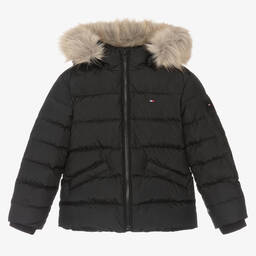 Tommy Hilfiger-Girls Black Down Padded Puffer Jacket | Childrensalon Outlet