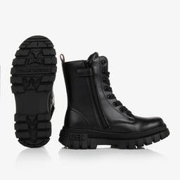 Tommy Hilfiger-Черные ботинки из искусственной кожи на шнуровке | Childrensalon Outlet