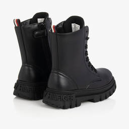 Tommy Hilfiger-Черные ботинки из искусственной кожи на шнуровке | Childrensalon Outlet
