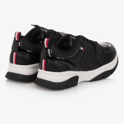 Tommy Hilfiger-Girls Black Logo Trainers | Childrensalon Outlet