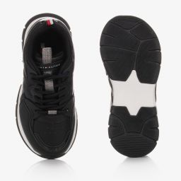 Tommy Hilfiger-Girls Black Logo Trainers | Childrensalon Outlet