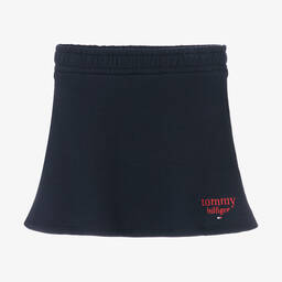 Tommy Hilfiger-Girls Blue Cotton Logo Skirt | Childrensalon Outlet