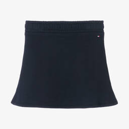 Tommy Hilfiger-Girls Blue Cotton Logo Skirt | Childrensalon Outlet