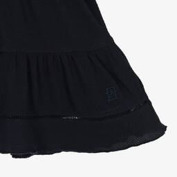 Tommy Hilfiger-Girls Blue Cotton Monogram Logo Dress | Childrensalon Outlet