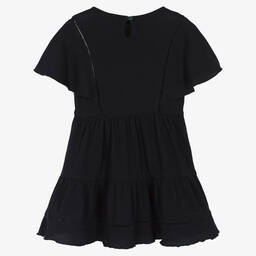 Tommy Hilfiger-Girls Blue Cotton Monogram Logo Dress | Childrensalon Outlet