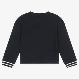 Tommy Hilfiger-Girls Blue Cotton Monogram Sweatshirt | Childrensalon Outlet