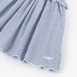 Tommy Hilfiger-Girls Blue Cotton Ruffle Dress | Childrensalon Outlet