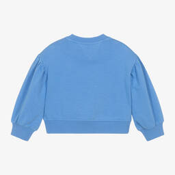 Tommy Hilfiger-Girls Blue Cotton Sweatshirt | Childrensalon Outlet