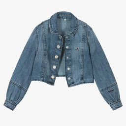 Tommy Hilfiger-Girls Blue Denim Shirt | Childrensalon Outlet