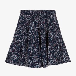 Tommy Hilfiger-Girls Blue Floral Logo Skirt | Childrensalon Outlet