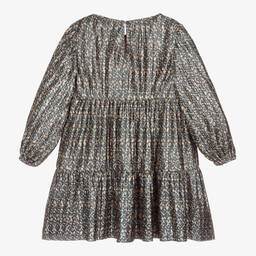 Tommy Hilfiger-Girls Blue & Gold Monogram Logo Dress | Childrensalon Outlet