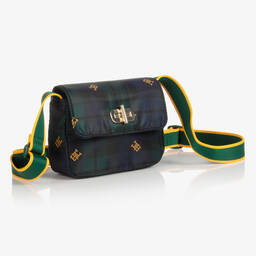 Tommy Hilfiger-Сине-зеленая сумка в клетку с монограммой (17см) | Childrensalon Outlet