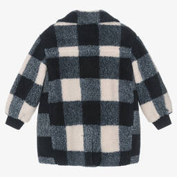 Tommy Hilfiger-Girls Blue & Ivory Gingham Check Coat | Childrensalon Outlet