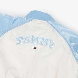 Tommy Hilfiger-جاكيت بومبر فارسيتي لون أزرق وعاجي للبنات | Childrensalon Outlet