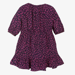 Tommy Hilfiger-Girls Blue & Pink Floral Crêpe Dress | Childrensalon Outlet