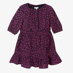 Tommy Hilfiger-Girls Blue & Pink Floral Crêpe Dress | Childrensalon Outlet