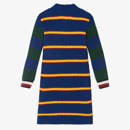 Tommy Hilfiger-Girls Blue Striped Cotton Knit Dress | Childrensalon Outlet