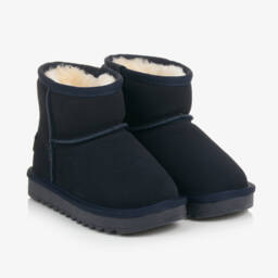 Tommy Hilfiger-Girls Blue Suede Cozy Ankle Boots | Childrensalon Outlet