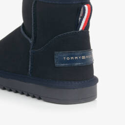 Tommy Hilfiger-Girls Blue Suede Cozy Ankle Boots | Childrensalon Outlet