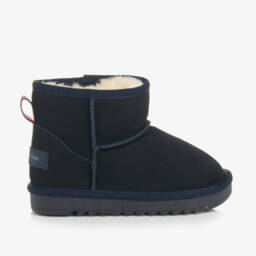 Tommy Hilfiger-Girls Blue Suede Cozy Ankle Boots | Childrensalon Outlet