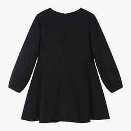 Tommy Hilfiger-Girls Blue Viscose Ruffle Dress | Childrensalon Outlet