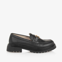 Tommy Hilfiger-حذاء لوفر جلد صناعي لون أسود للبنات | Childrensalon Outlet