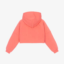 Tommy Hilfiger-Girls Coral Pink Cotton Boxy Fit Hoodie | Childrensalon Outlet