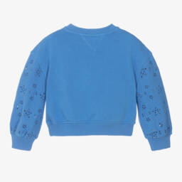 Tommy Hilfiger-Свитшот с цветочным узором василькового цвета для девочек | Childrensalon Outlet