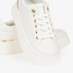 Tommy Hilfiger-Girls Cream Lace-Up Shoes | Childrensalon Outlet
