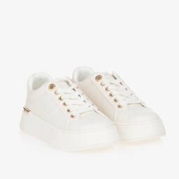 Tommy Hilfiger-Girls Cream Lace-Up Shoes | Childrensalon Outlet