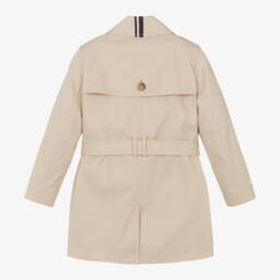 Tommy Hilfiger-Girls Elegant Beige Cotton Overcoat | Childrensalon Outlet