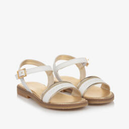 Tommy Hilfiger-Girls Elegant White & Gold Sandals | Childrensalon Outlet