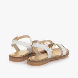 Tommy Hilfiger-Girls Elegant White & Gold Sandals | Childrensalon Outlet