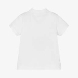 Tommy Hilfiger-Girls Elegant White Scalloped Polo Top | Childrensalon Outlet