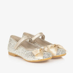 Tommy Hilfiger-بمب باليرينا جلد وغليتر لون ذهبي للبنات | Childrensalon Outlet