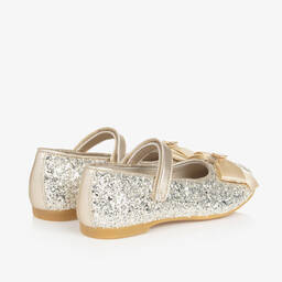 Tommy Hilfiger-بمب باليرينا جلد وغليتر لون ذهبي للبنات | Childrensalon Outlet