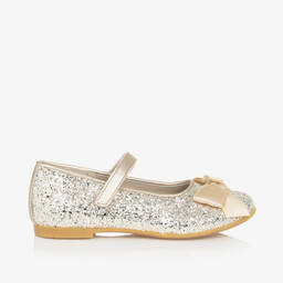 Tommy Hilfiger-بمب باليرينا جلد وغليتر لون ذهبي للبنات | Childrensalon Outlet