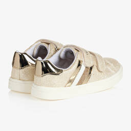 Tommy Hilfiger-Girls Gold Glitter Trainers | Childrensalon Outlet