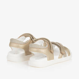 Tommy Hilfiger-Girls Gold & White Sparkle Sandals | Childrensalon Outlet