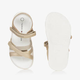 Tommy Hilfiger-Girls Gold & White Sparkle Sandals | Childrensalon Outlet