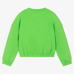 Tommy Hilfiger-Girls Green Cotton Logo Sweatshirt | Childrensalon Outlet