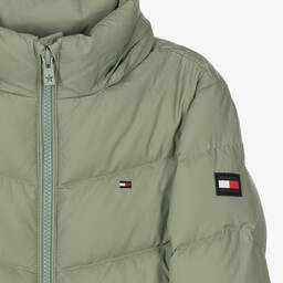 Tommy Hilfiger-Girls Green Puffer Jacket | Childrensalon Outlet