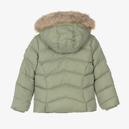 Tommy Hilfiger-Girls Green Puffer Jacket | Childrensalon Outlet
