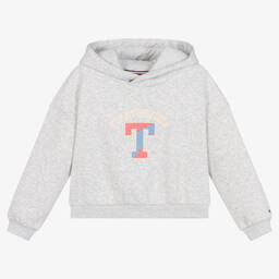 Tommy Hilfiger-Серая хлопковая худи варсити для девочек | Childrensalon Outlet