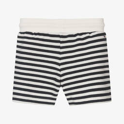 Tommy Hilfiger-Girls Ivory & Blue Stripe Cotton Shorts | Childrensalon Outlet