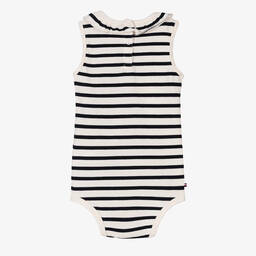 Tommy Hilfiger-أوفرول بادي قطن جيرسي مقلم لون عاجي وكحلي | Childrensalon Outlet