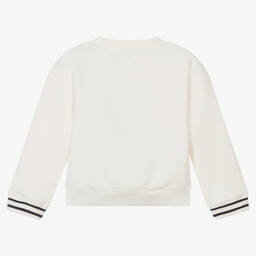 Tommy Hilfiger-Girls Ivory Cotton Monogram Sweatshirt | Childrensalon Outlet