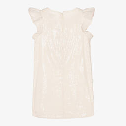 Tommy Hilfiger-Girls Ivory Cotton Sequin Dress | Childrensalon Outlet