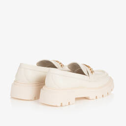 Tommy Hilfiger-Girls Ivory Faux Leather Loafers | Childrensalon Outlet